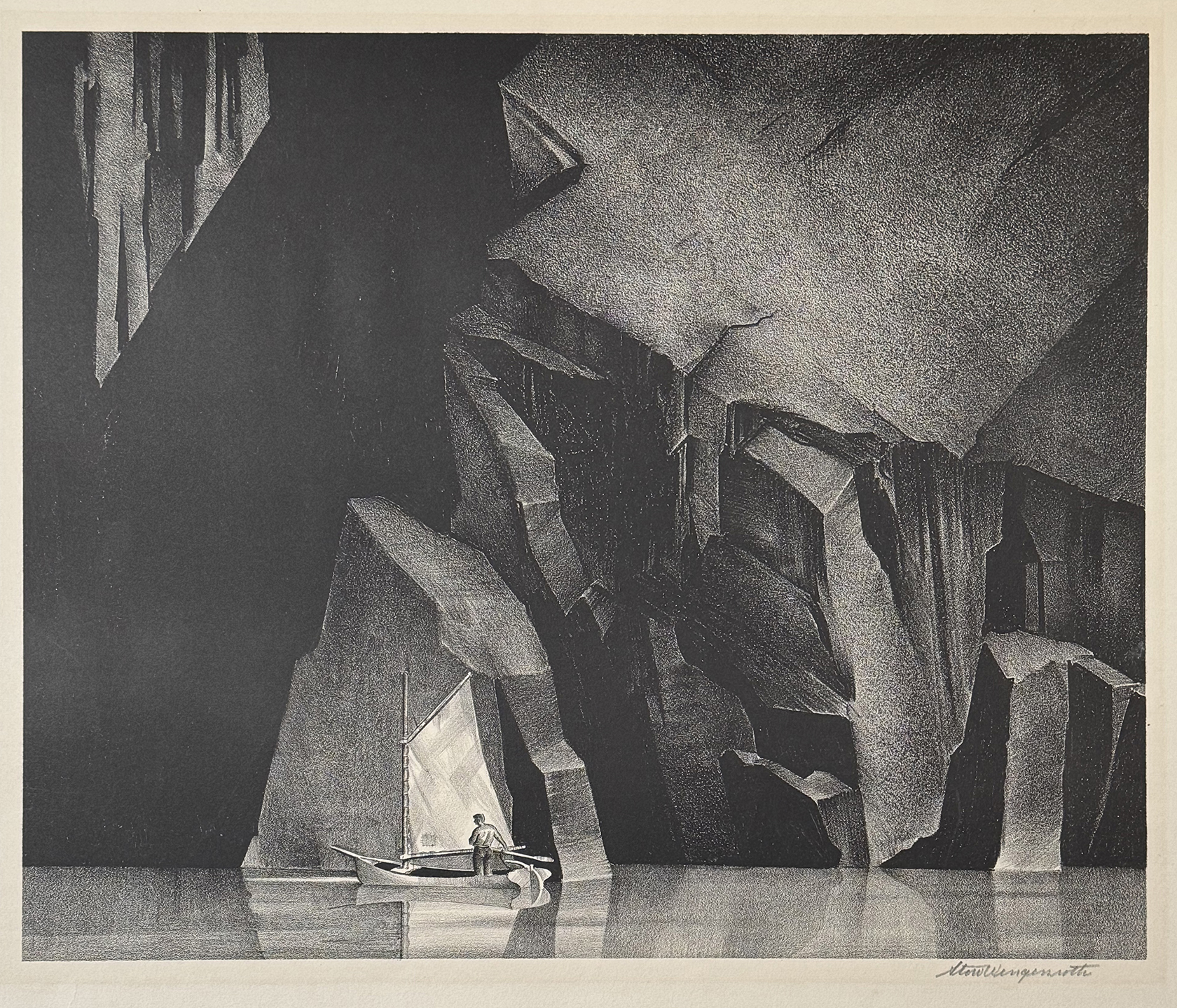 Stow Wengenroth, "Aphelion," lithograph, 1931, ed. 50, 11 5/16” x 13 11/16”